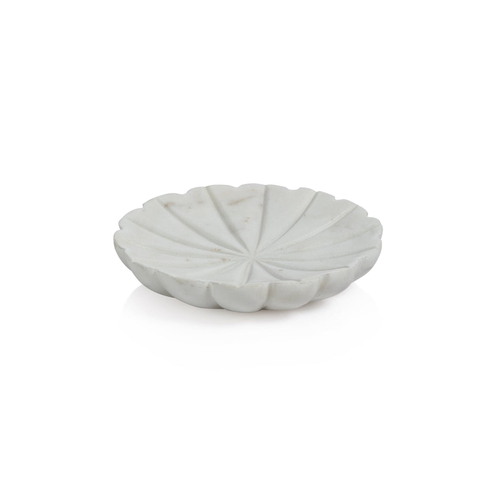 Flower Marble Dish - White - Soap Dish by Carlyle Avenue