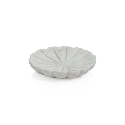 Flower Marble Dish - White - Soap Dish by Carlyle Avenue