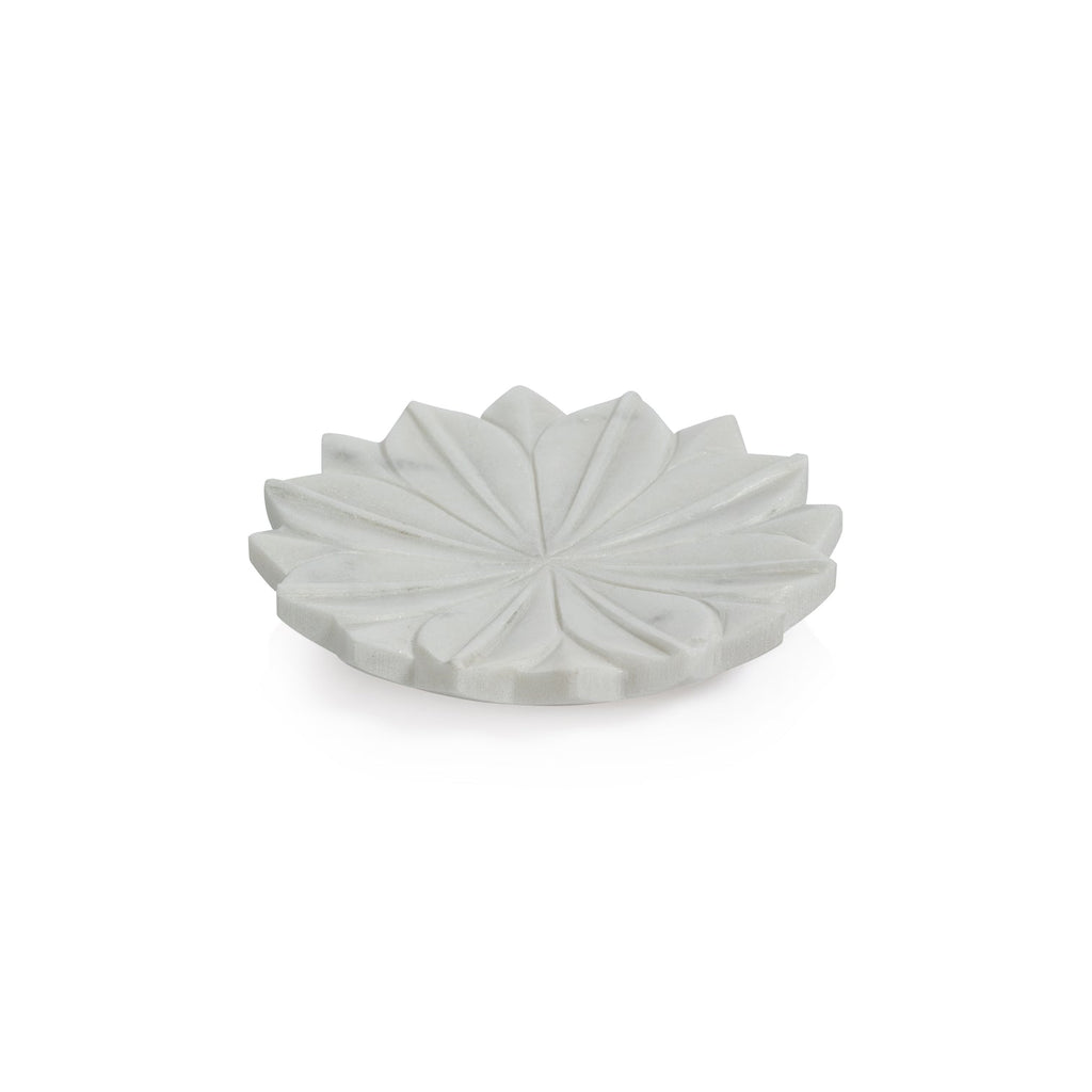 White Lotus Marble Dish, Set of 2 - Soap Dish by Carlyle Avenue