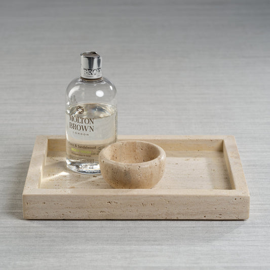Travertine Marble Tray - 2 Sizes - Trays by Carlyle Avenue