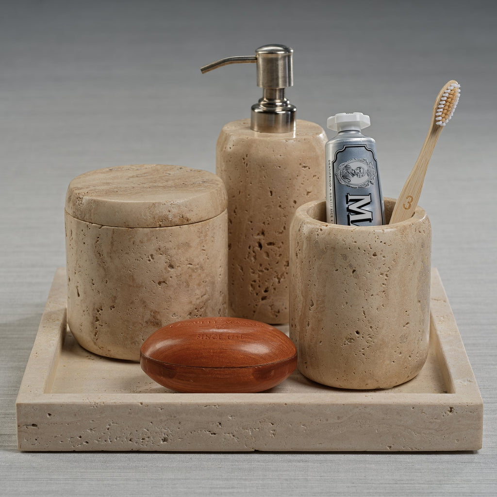 Travertine Marble Tray - 2 Sizes - Tray by Carlyle Avenue