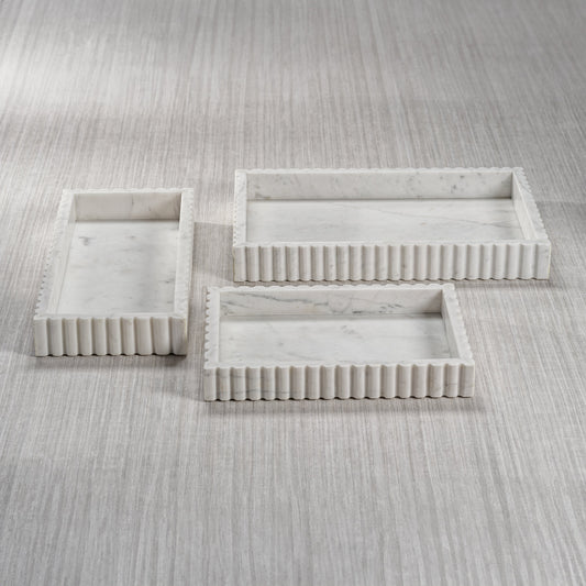 Camogli Scalloped Marble Tray - White