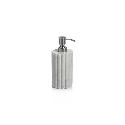 Camogli Fluted White Marble Soap / Lotion Dispenser - Soap Dispenser by Carlyle Avenue