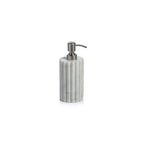 Camogli Bath Collection soap/lotion dispenser crafted from solid white marble with sculpted vertical fluting.