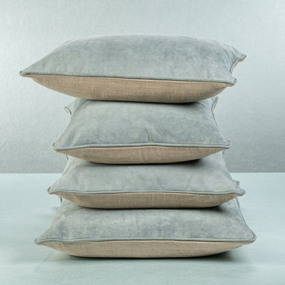 Suede Linen Blend Accent Pillow - Côte d'Azur Blue - Throw Pillow by Carlyle Avenue