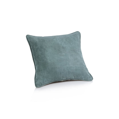 Suede Linen Blend Accent Pillow - Côte d'Azur Blue - Throw Pillow by Carlyle Avenue