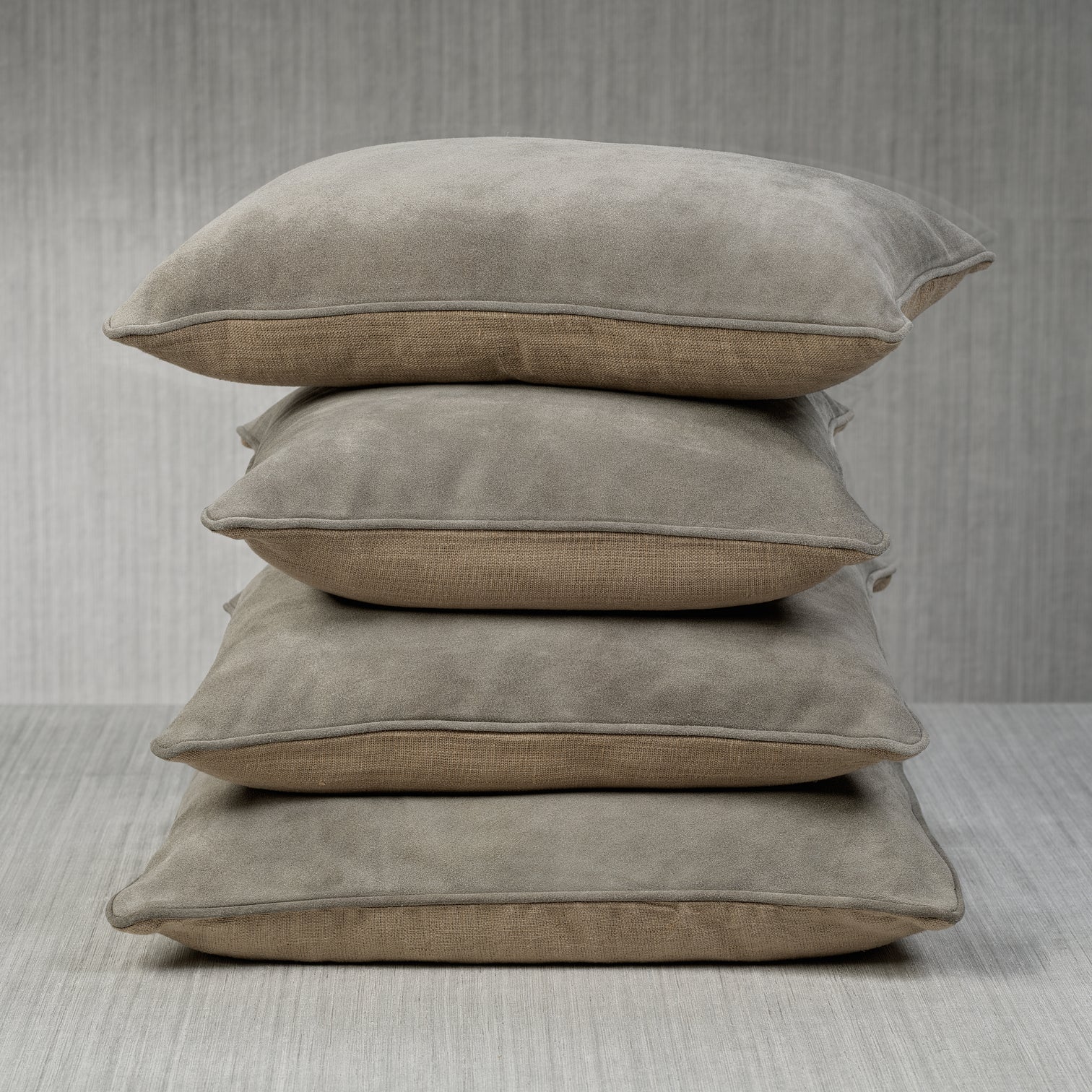 Suede Linen Blend Accent Pillow - Shoreline Gray