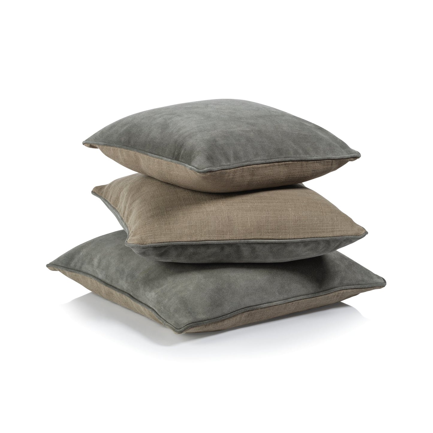 Suede Linen Blend Accent Pillow - Shoreline Gray