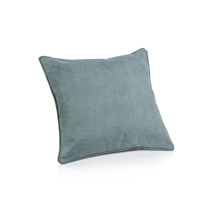 Suede Linen Blend Accent Pillow - Côte d'Azur Blue - Throw Pillow by Carlyle Avenue