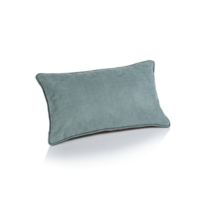 Suede Linen Blend Accent Pillow - Côte d'Azur Blue - Throw Pillow by Carlyle Avenue