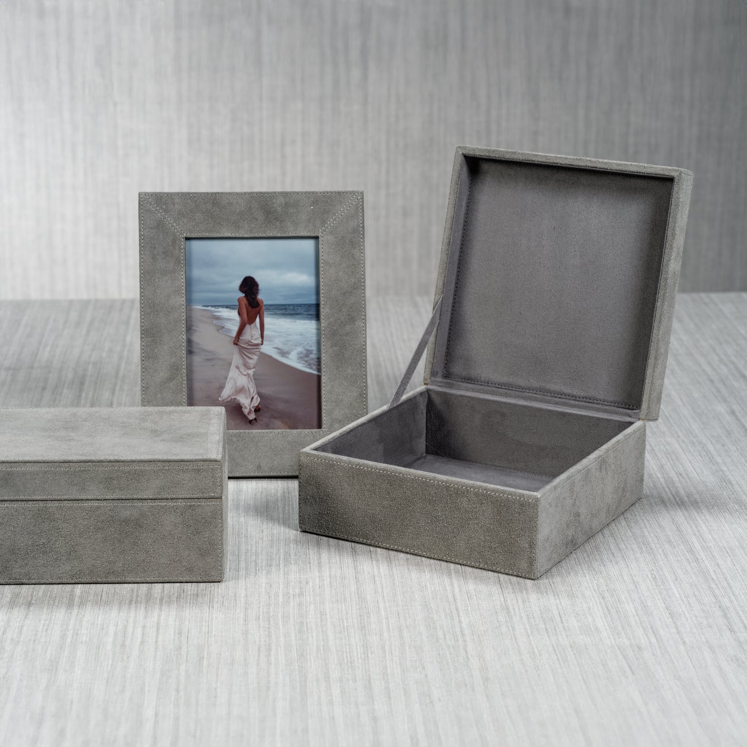 Suede Box - Shoreline Gray - Decorative Accessories by Carlyle Avenue