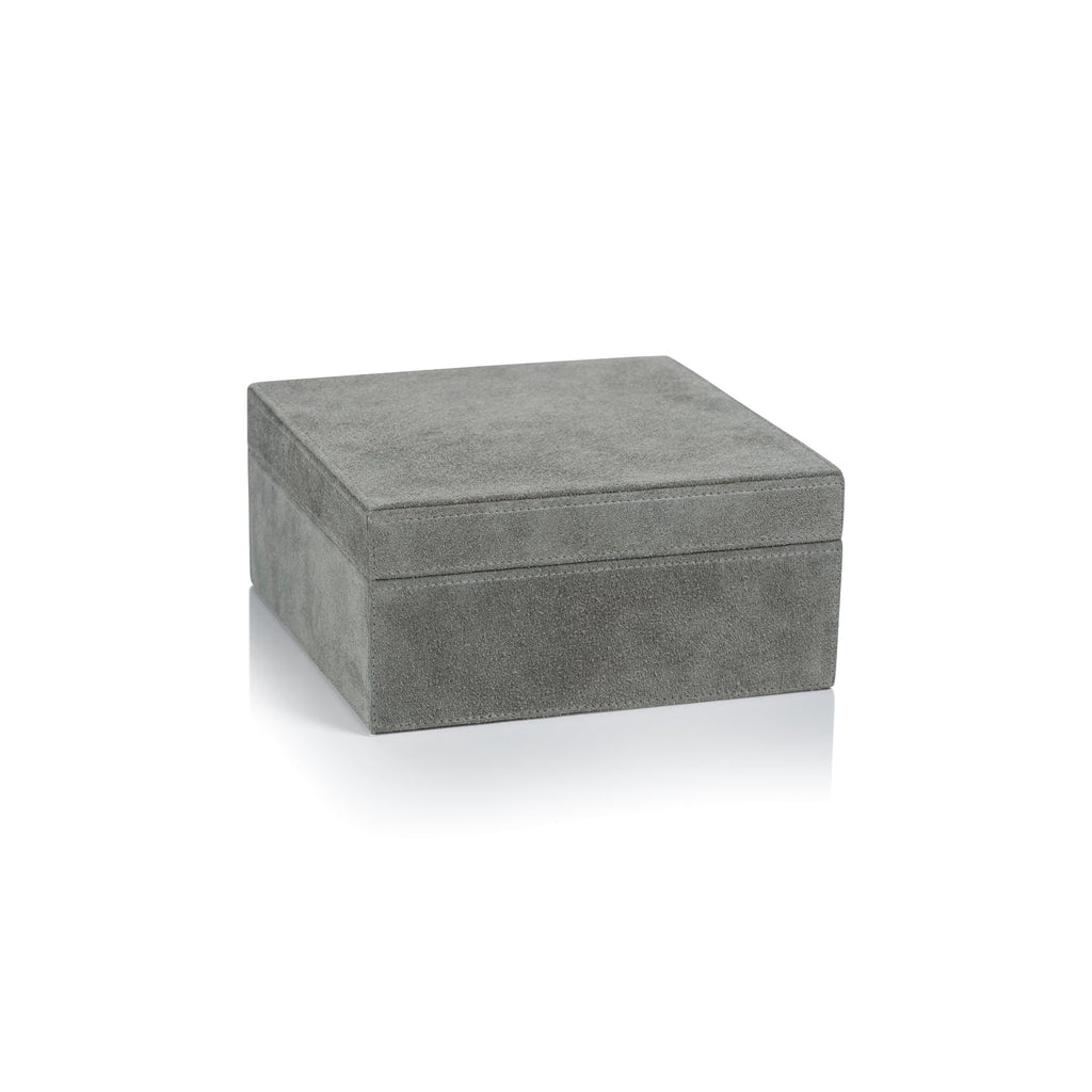 Suede Box - Shoreline Gray - Decorative Accessories by Carlyle Avenue
