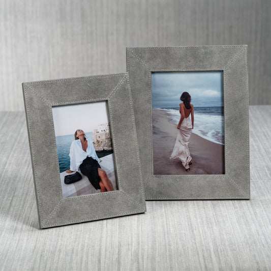 Suede Photo Frame - Shoreline Gray