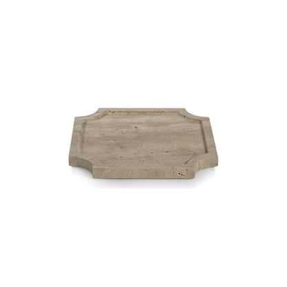 Zellige Travertine Stone Tray - Decorative Trays by Carlyle Avenue