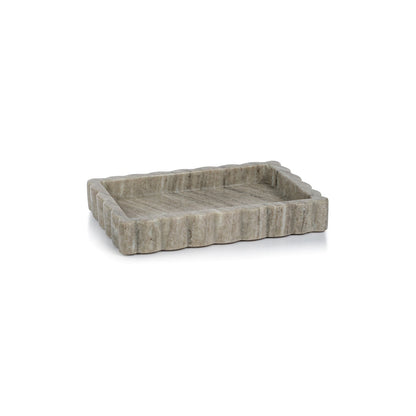 Intricate Scallop Marble Tray - Small - Tray by Carlyle Avenue