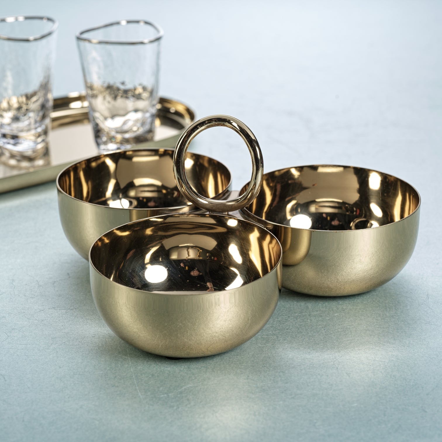 Aperitifs Cocktail Condiment Bowl Set - Polished Gold