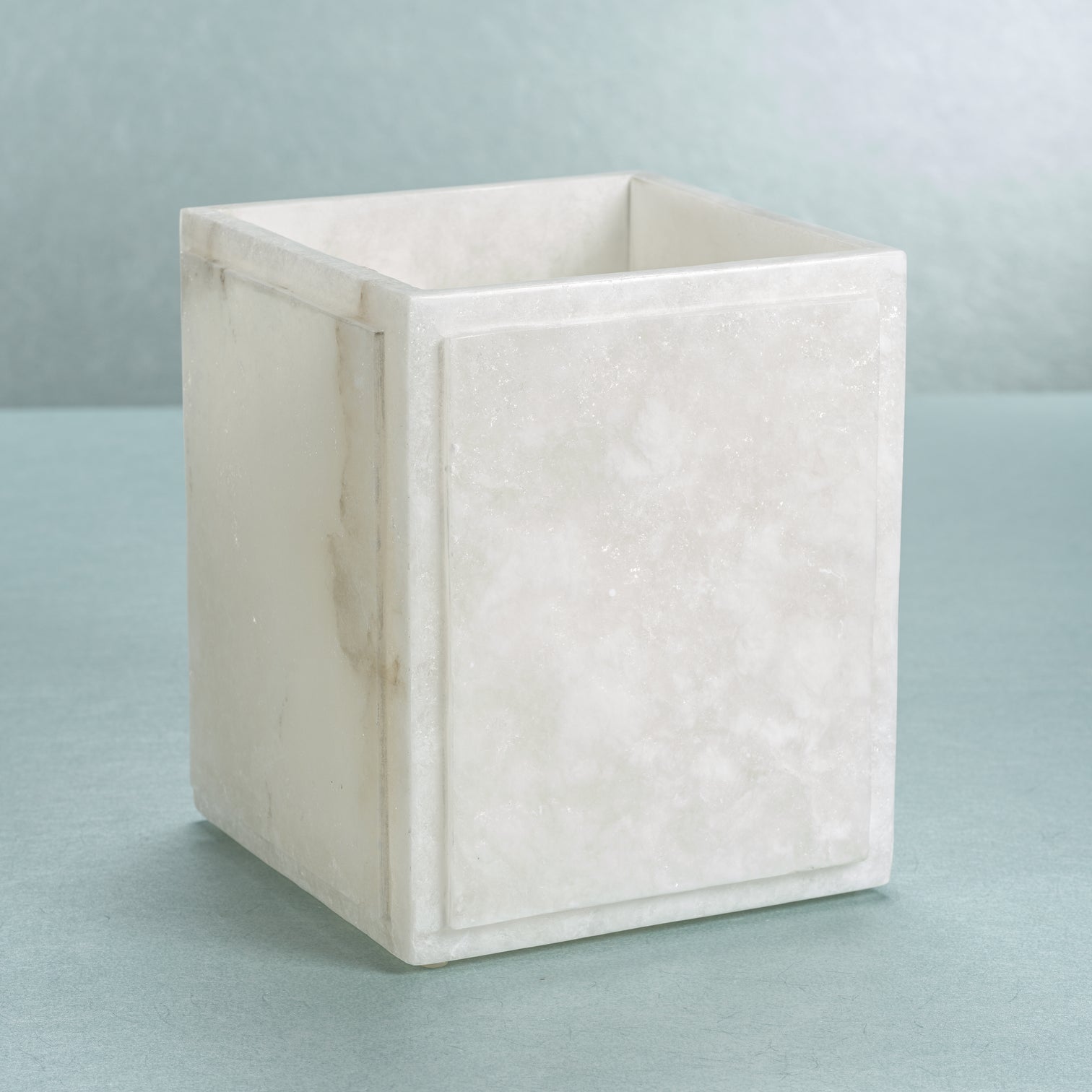 Côte d'Azur Alabaster Wastebasket - Decorative Accessories by Carlyle Avenue