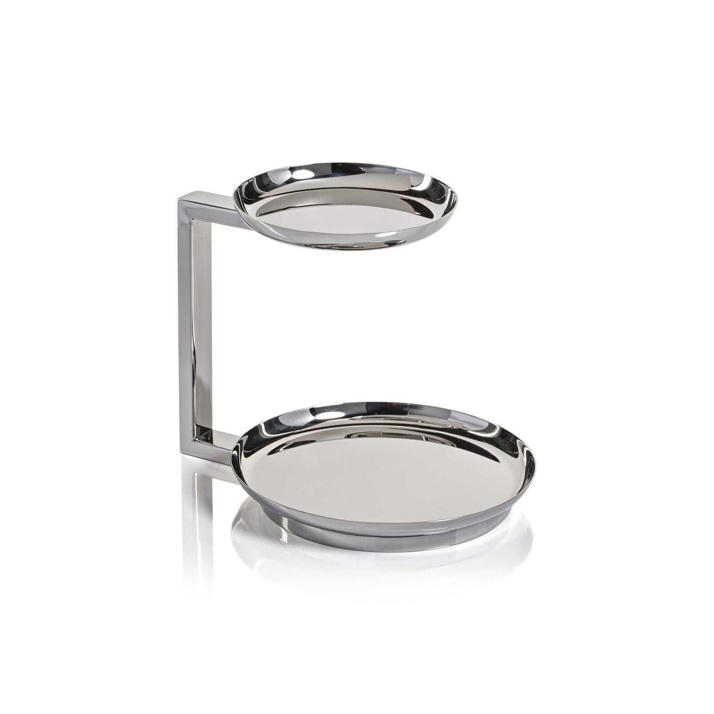 Modern 2-Tier Hors d'oeuvres Tray - Polished Nickel