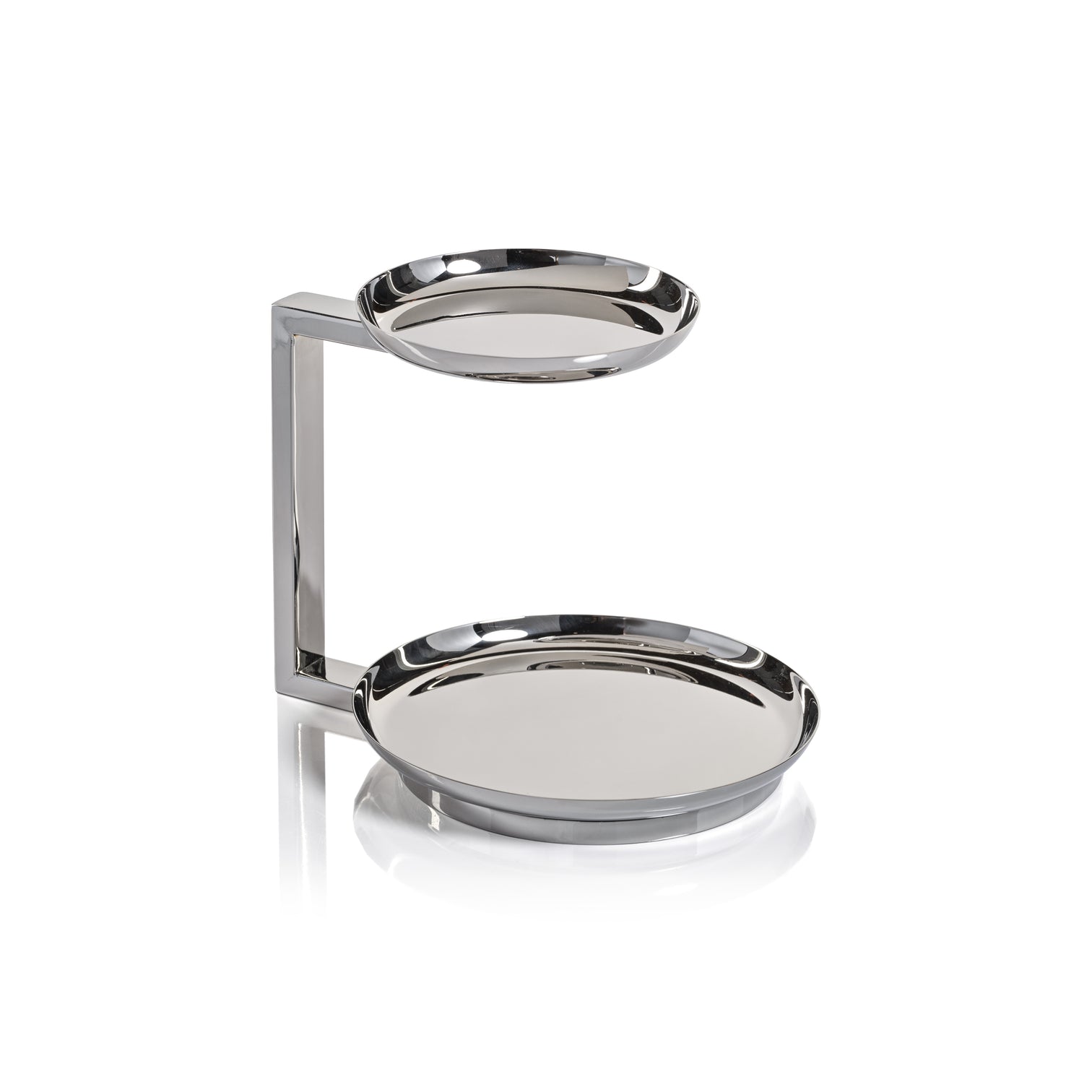 Modern 2-Tier Hors d'oeuvres Tray - Polished Nickel - Tray by Carlyle Avenue