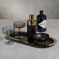 Black with Gold Border Oval Tray - Tray by Carlyle Avenue