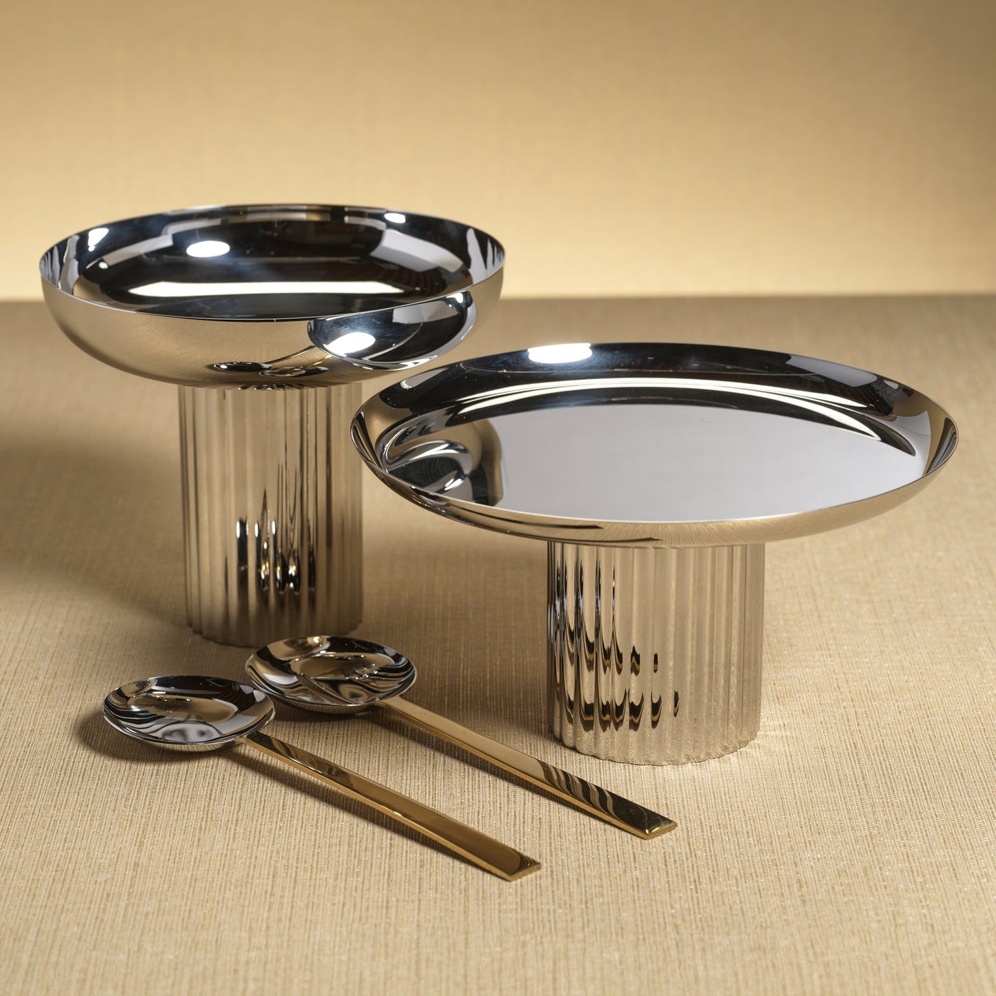 Footed Tray - Polished Nickel