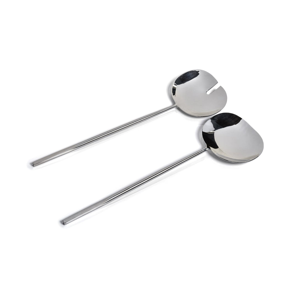 Modern Salad Server Set - Polished Nickel - Tableware by Carlyle Avenue