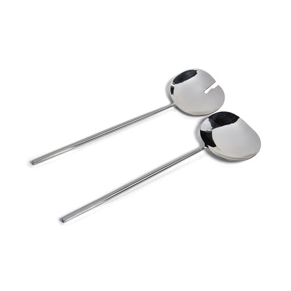Modern Salad Server Set - Polished Nickel - Tableware by Carlyle Avenue