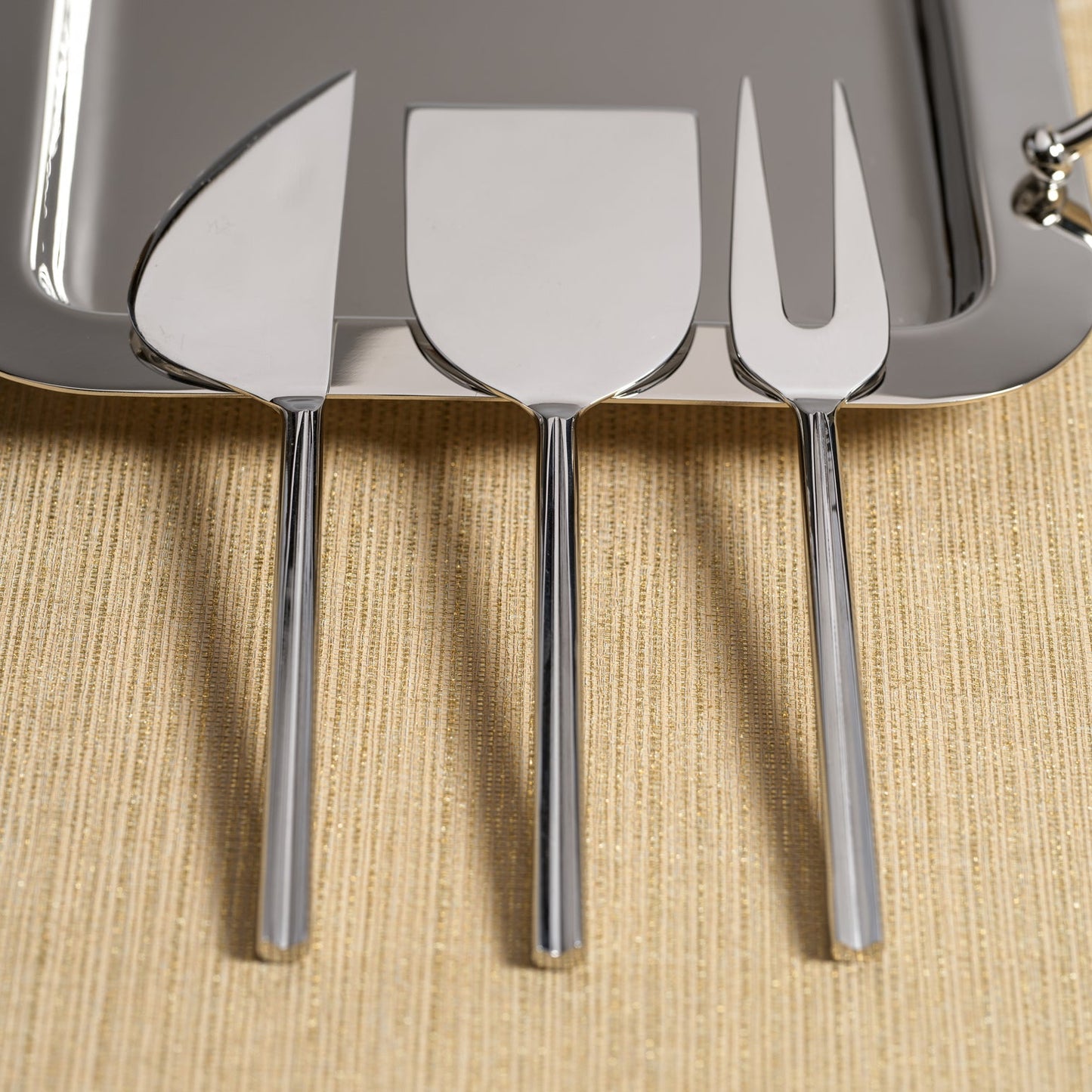 Set of 3 Modern Cheese Knife Set - Polished Steel