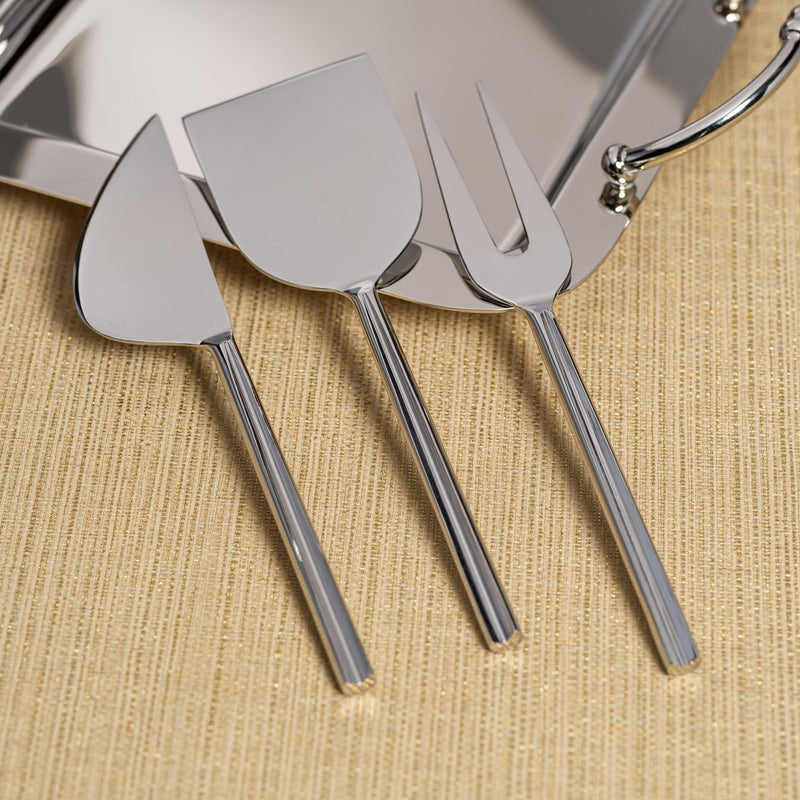 Set of 3 Modern Cheese Knife Set - Polished Steel - Cheese Knives by Carlyle Avenue