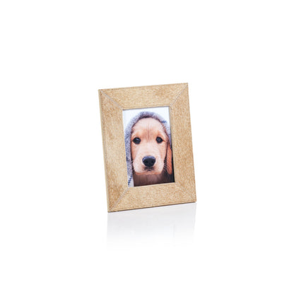 Corviglia Hair-On Hide Leather Photo Frame - Tan - Picture Frames by Carlyle Avenue