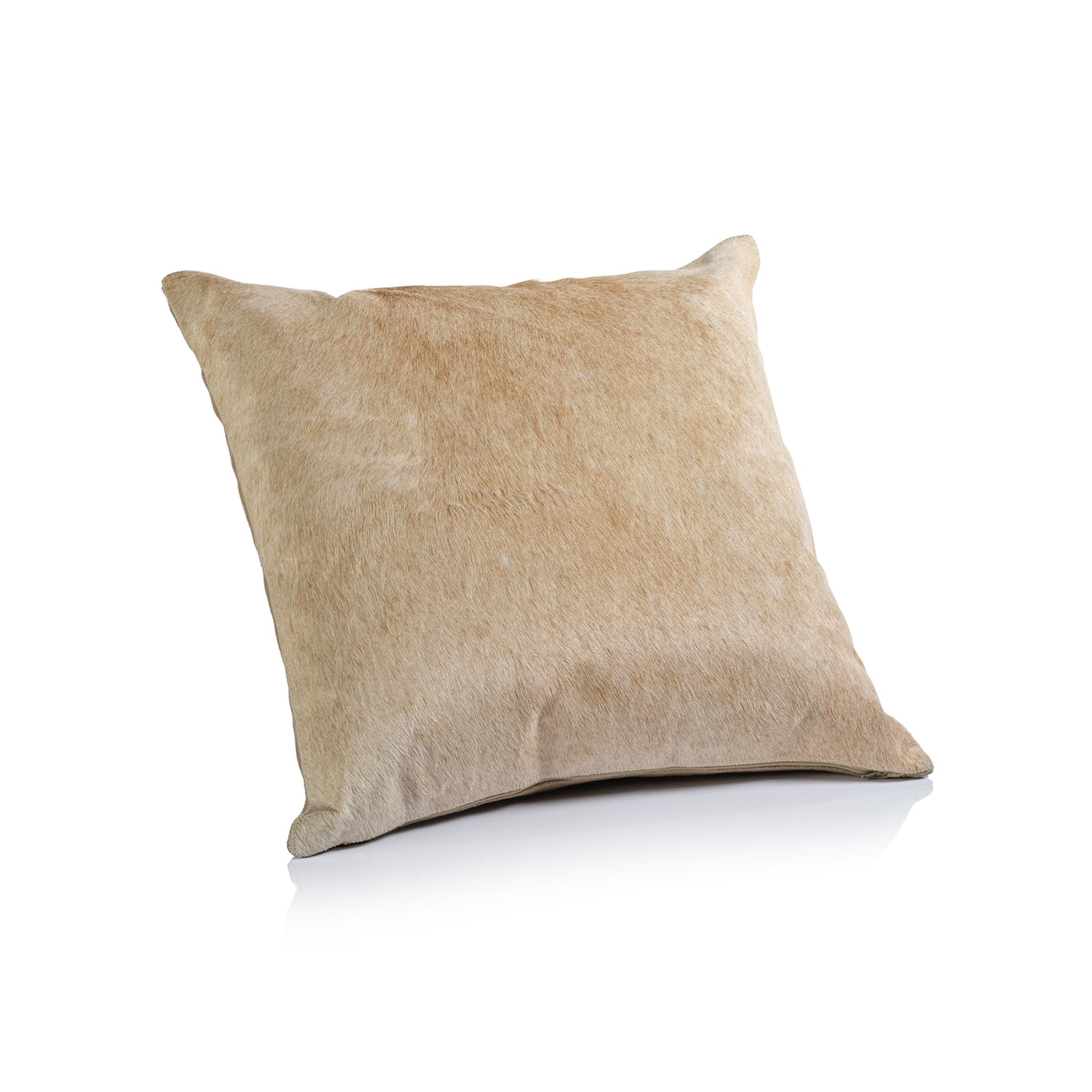 Corviglia Hair On Hide Leather Throw Pillow - Tan