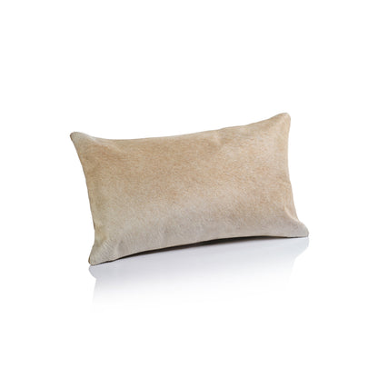 Corviglia Hair On Hide Leather Throw Pillow - Tan