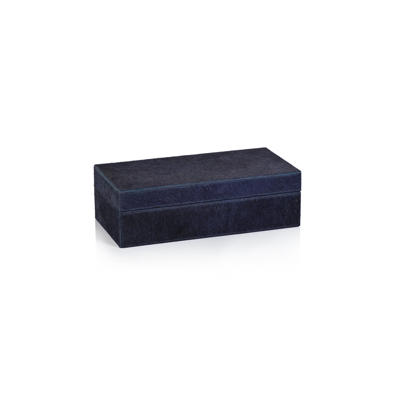 Corviglia Hair-On Hide Leather Box - Navy