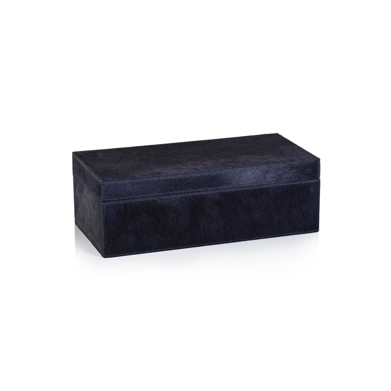 Corviglia Hair-On Hide Leather Box - Navy