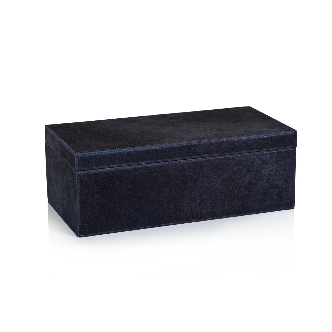 Corviglia Hair-On Hide Leather Box - Navy