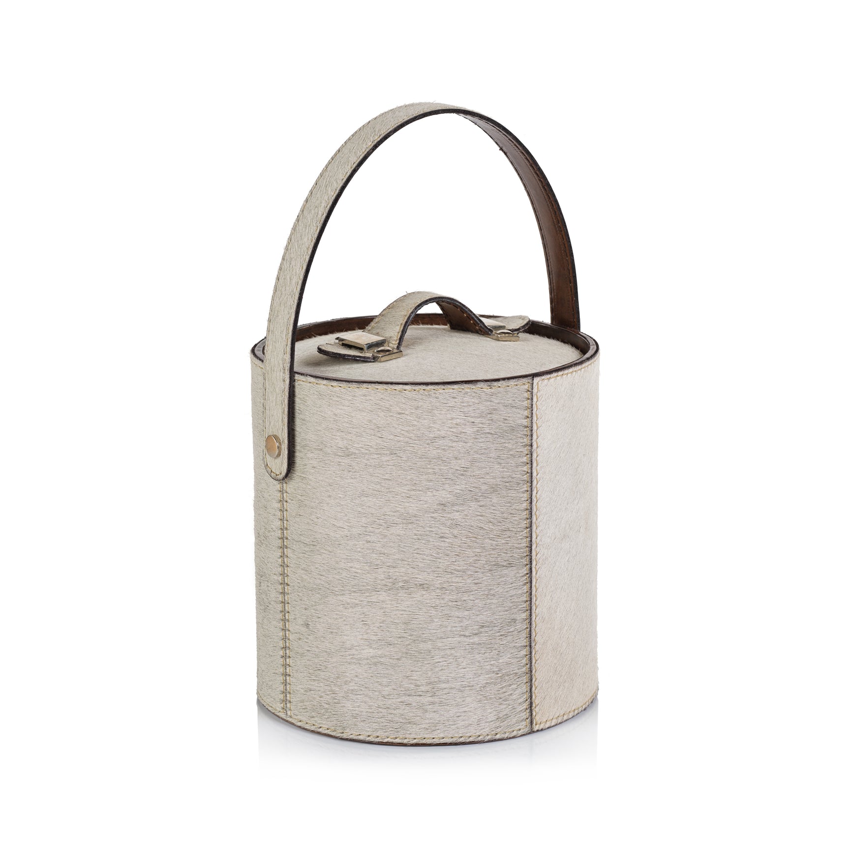 St. Moritz Hair On Hide Leather Insulated Ice Bucket
