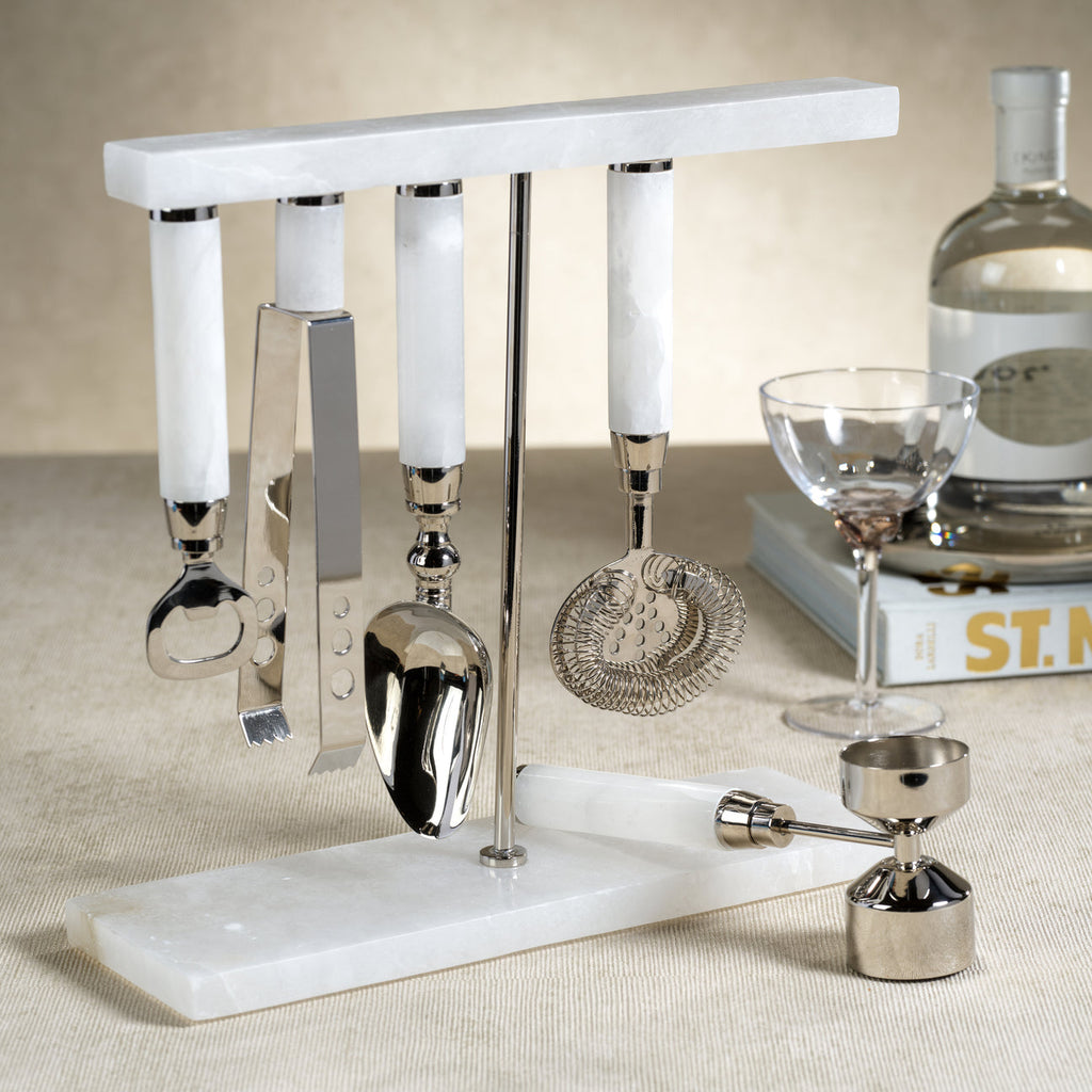 Alabaster Five Piece Bar Tool Set - Barware by Carlyle Avenue