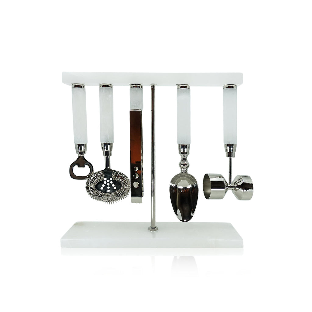 Alabaster Five Piece Bar Tool Set - Barware by Carlyle Avenue
