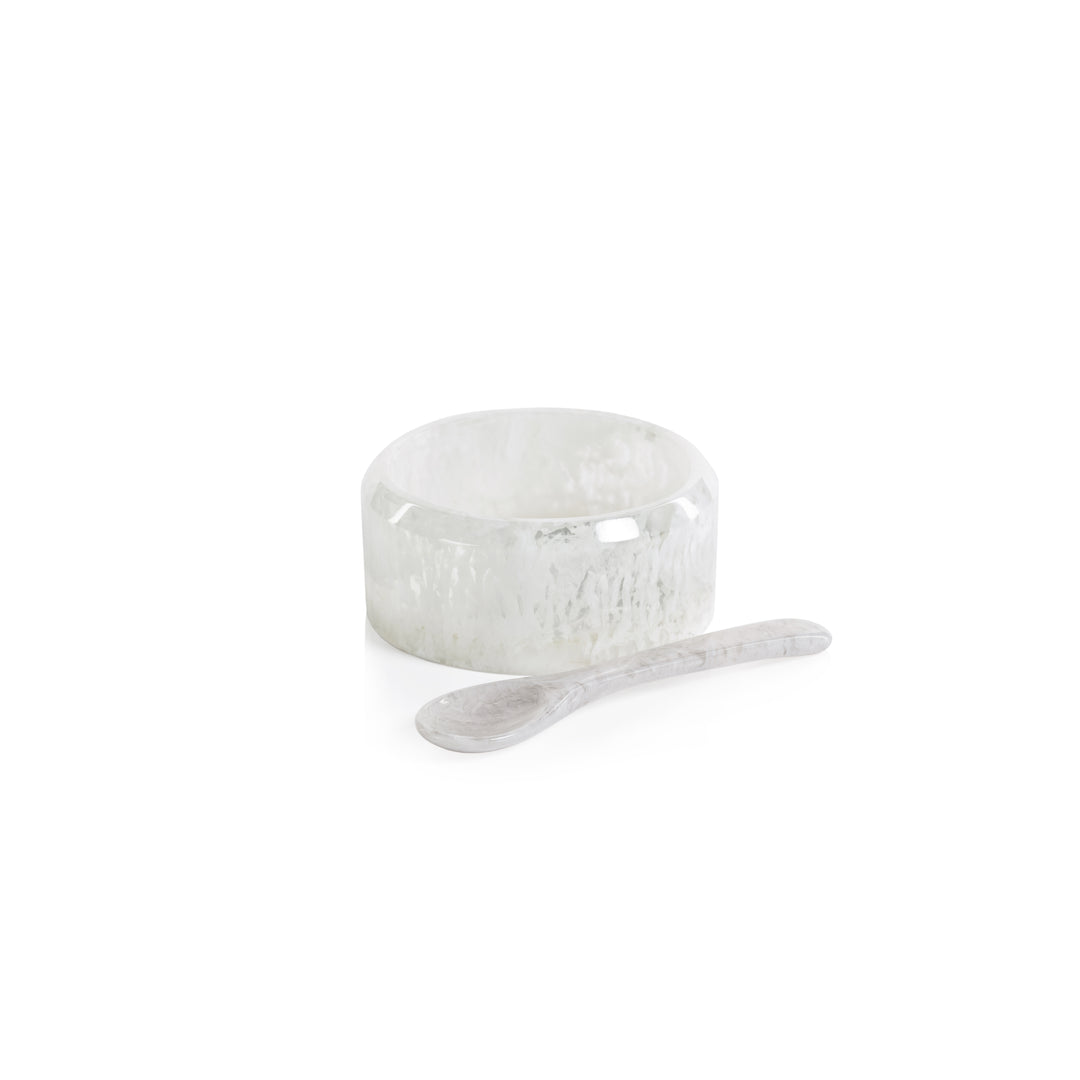 Krone Resin Condiment Bowl w/ Spoon - Serveware by Carlyle Avenue