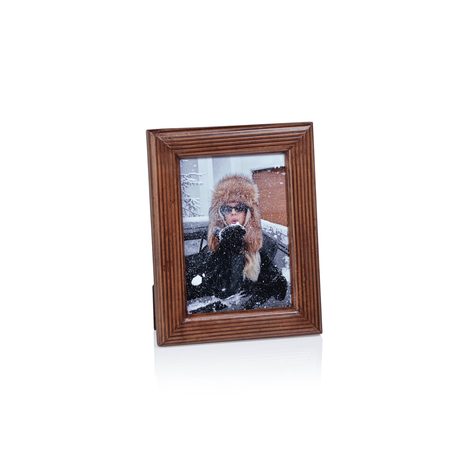 Alpenloge Leather Photo Frame - Tobacco - Picture Frames by Carlyle Avenue