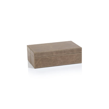 Bellecôte Box - Taupe Leather - Decorative Accessories by Carlyle Avenue