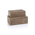 Bellecôte Box - Taupe Leather - Decorative Accessories by Carlyle Avenue