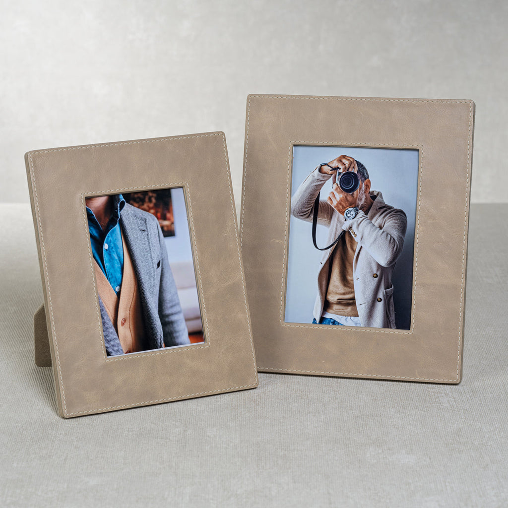 Bellecôte Photo Frame - Mink Leather - Picture Frames by Carlyle Avenue