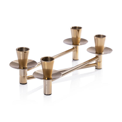 4-Tier Expandable Taper Holder - Polished Gold - CARLYLE AVENUE
