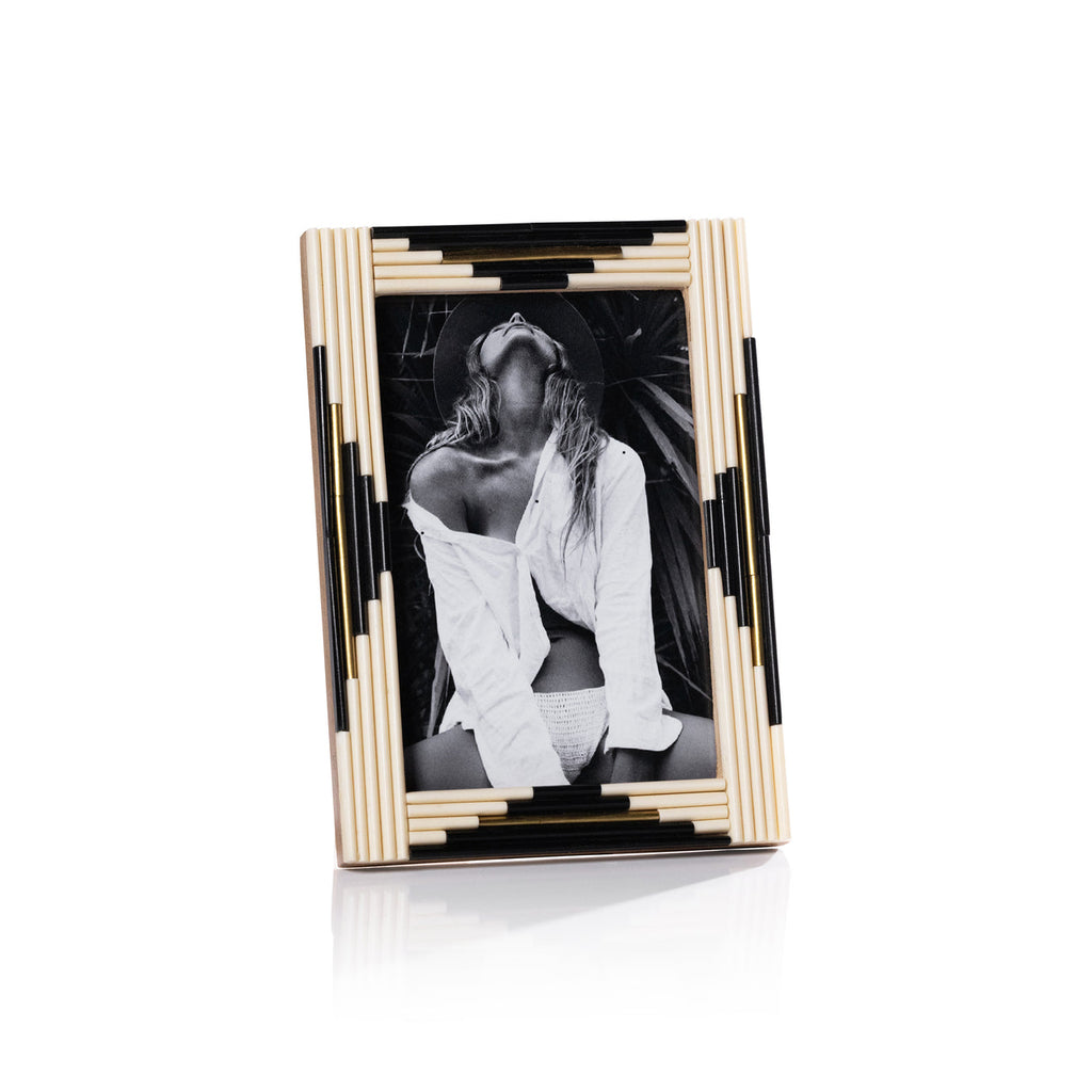 Menorca Piped Resin and Brass Inlaid Photo Frame - Picture Frames by Carlyle Avenue