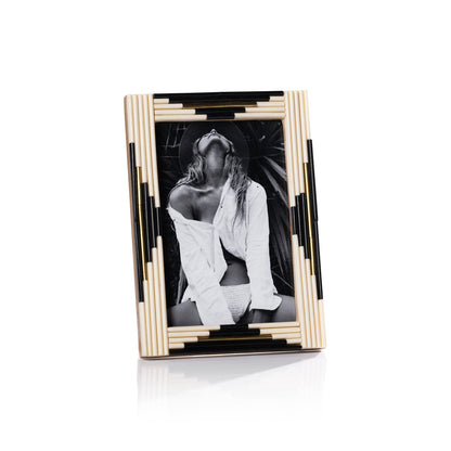 Menorca Piped Resin and Brass Inlaid Photo Frame - Picture Frames by Carlyle Avenue