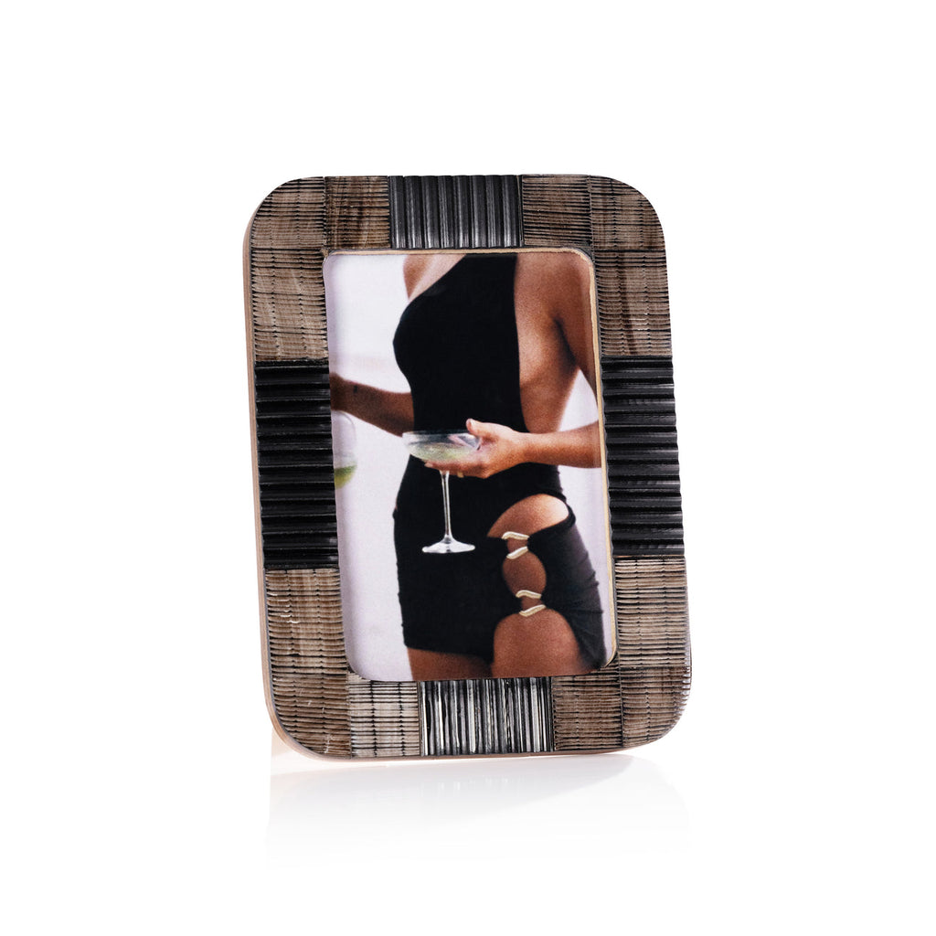Majorca Black Chiseled Horn Photo Frame - Picture Frames by Carlyle Avenue
