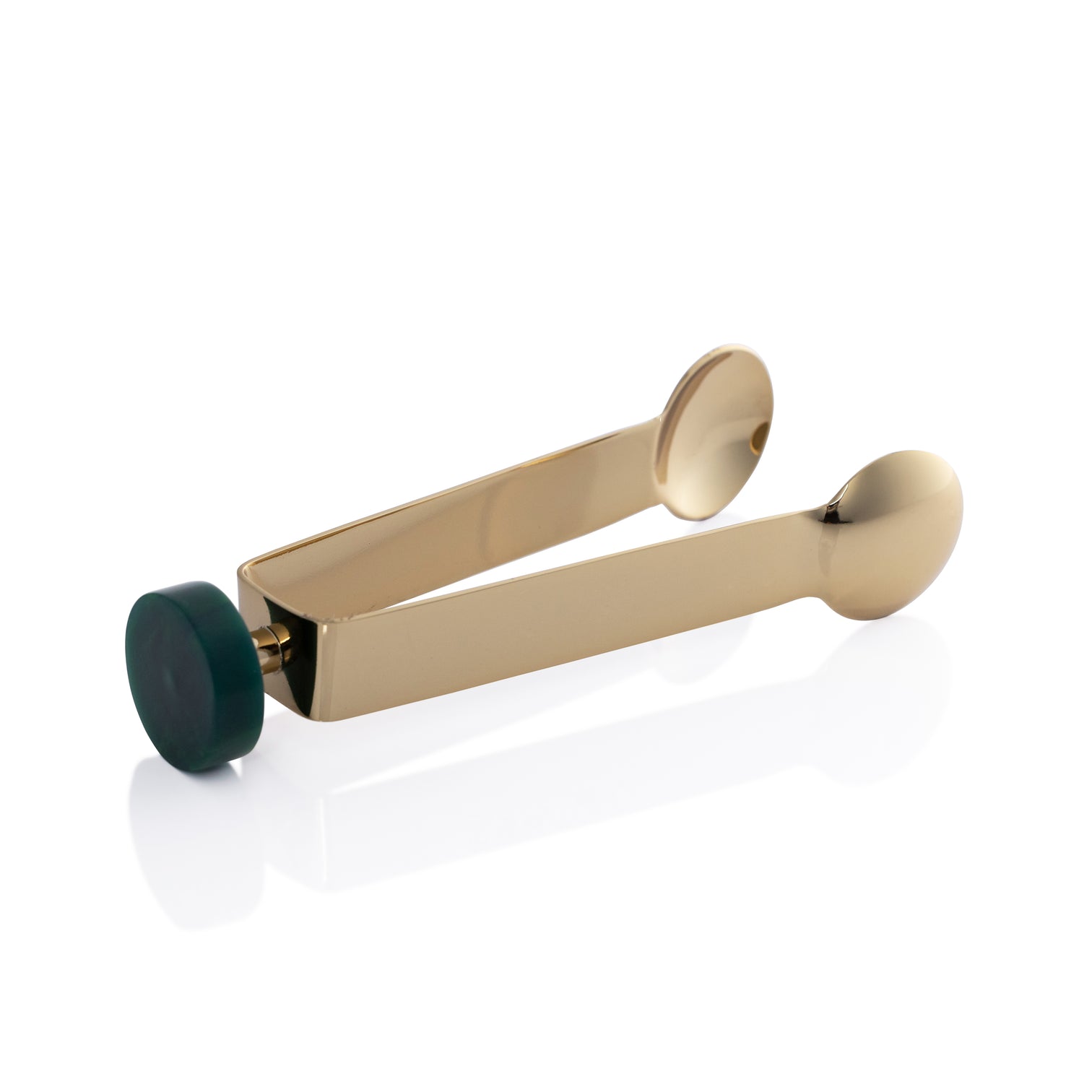 Spiga Ice Tong - Gold & Green - Barware by Carlyle Avenue