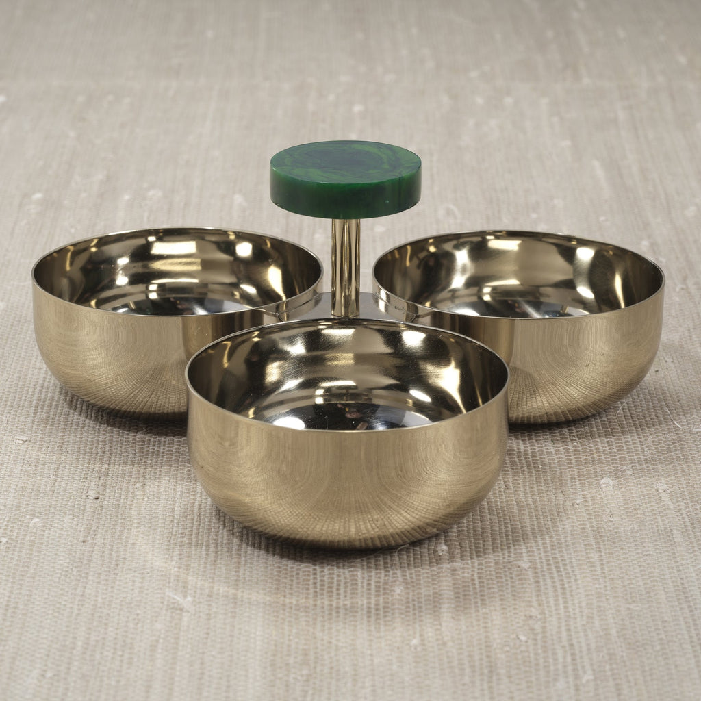 Spiga Condiment Set - Gold & Green - Barware by Carlyle Avenue