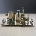 Spiga Serving Bar Tray - Gold & Green - Barware by Carlyle Avenue